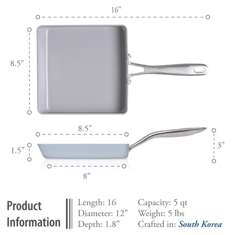 TECHEF - CeraTerra Ceramic Nonstick Tamagoyaki Japanese Omelette Pan/Egg Pan Skillet, (PTFE, PFAS, and PFOA Free), Induction-Ready, Made in Korea - Image 5
